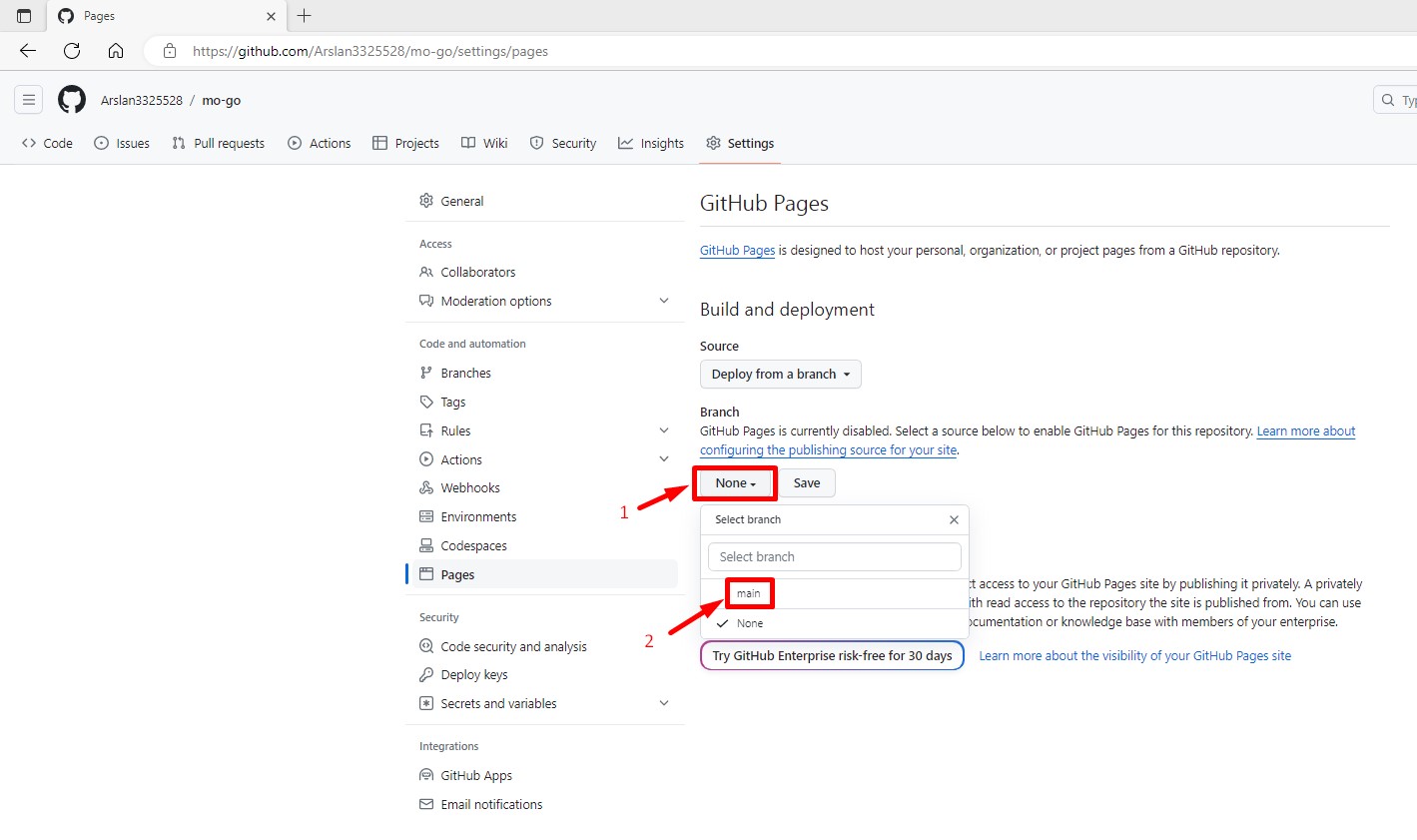 Хостинг GitHub Pages - 3